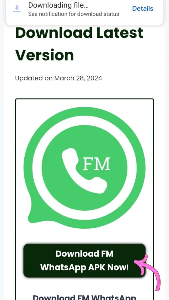Download Step 2: Click on Download FM WhatsApp Here